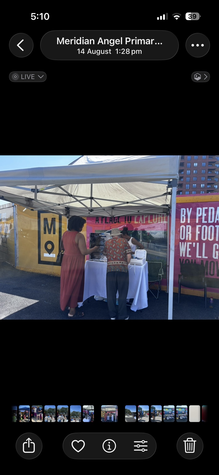 Residents visiting a community information stall